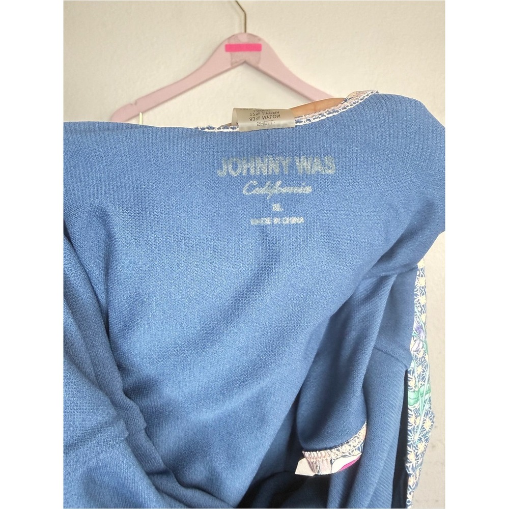 Johnny Was Floral Halter One Piece Swimsuit XL Blue Multicolor - Picture 4 of 5